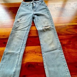 Madewell high waisted light wash jeans